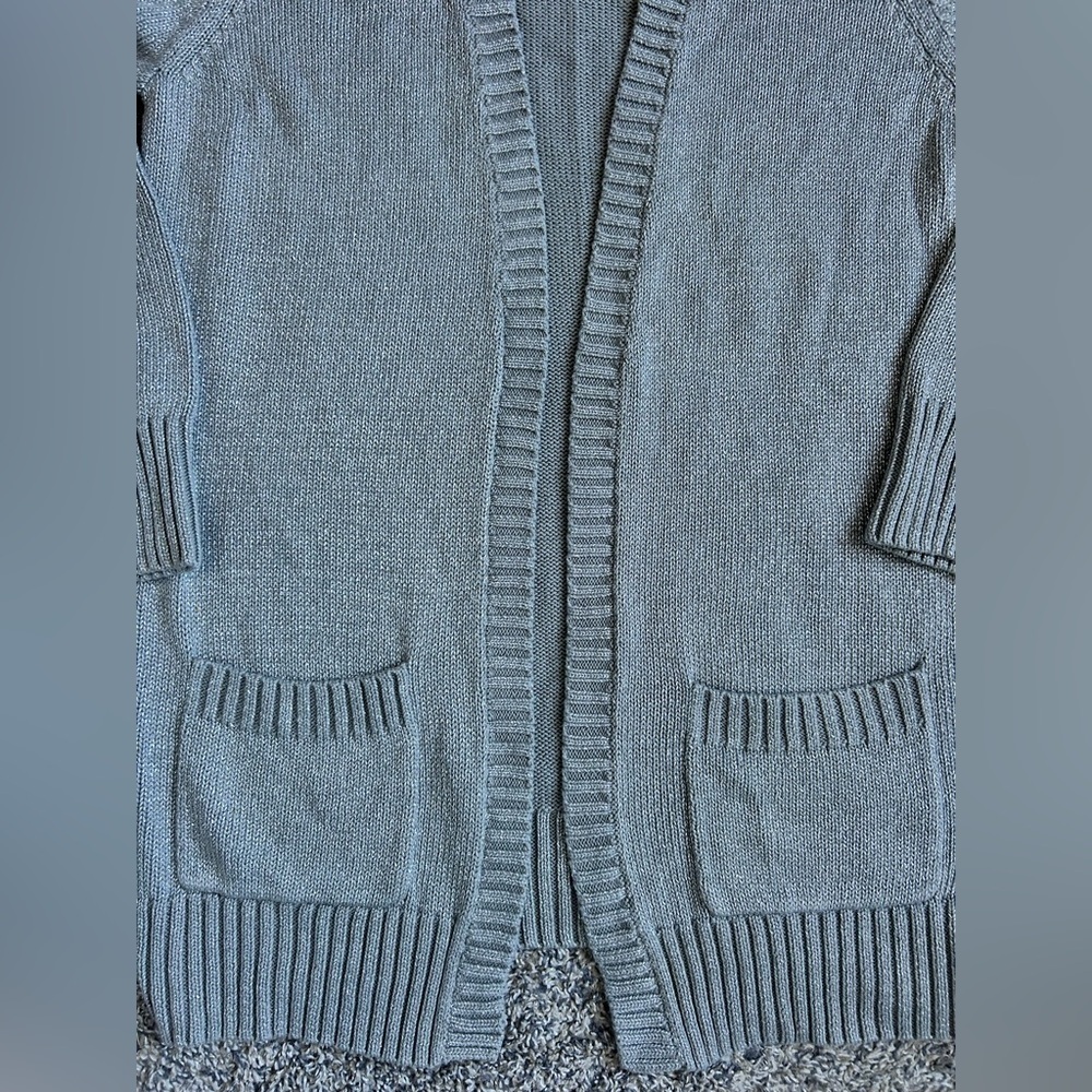 Old Navy long gray with metallic silver cardigan size XL - Picture 6 of 9